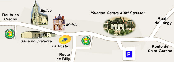 plan du Bourg, au centre du village